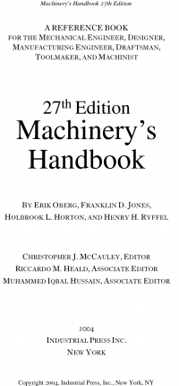 Machinery's handbook